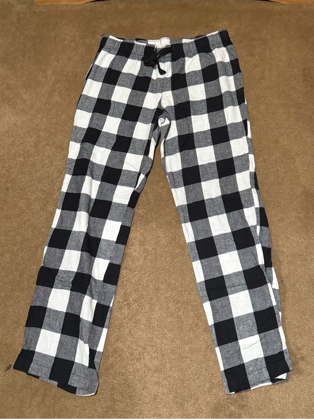 Black & White Buffalo Plaid PJ Pants